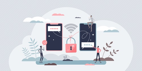 Two phones with af lock between them