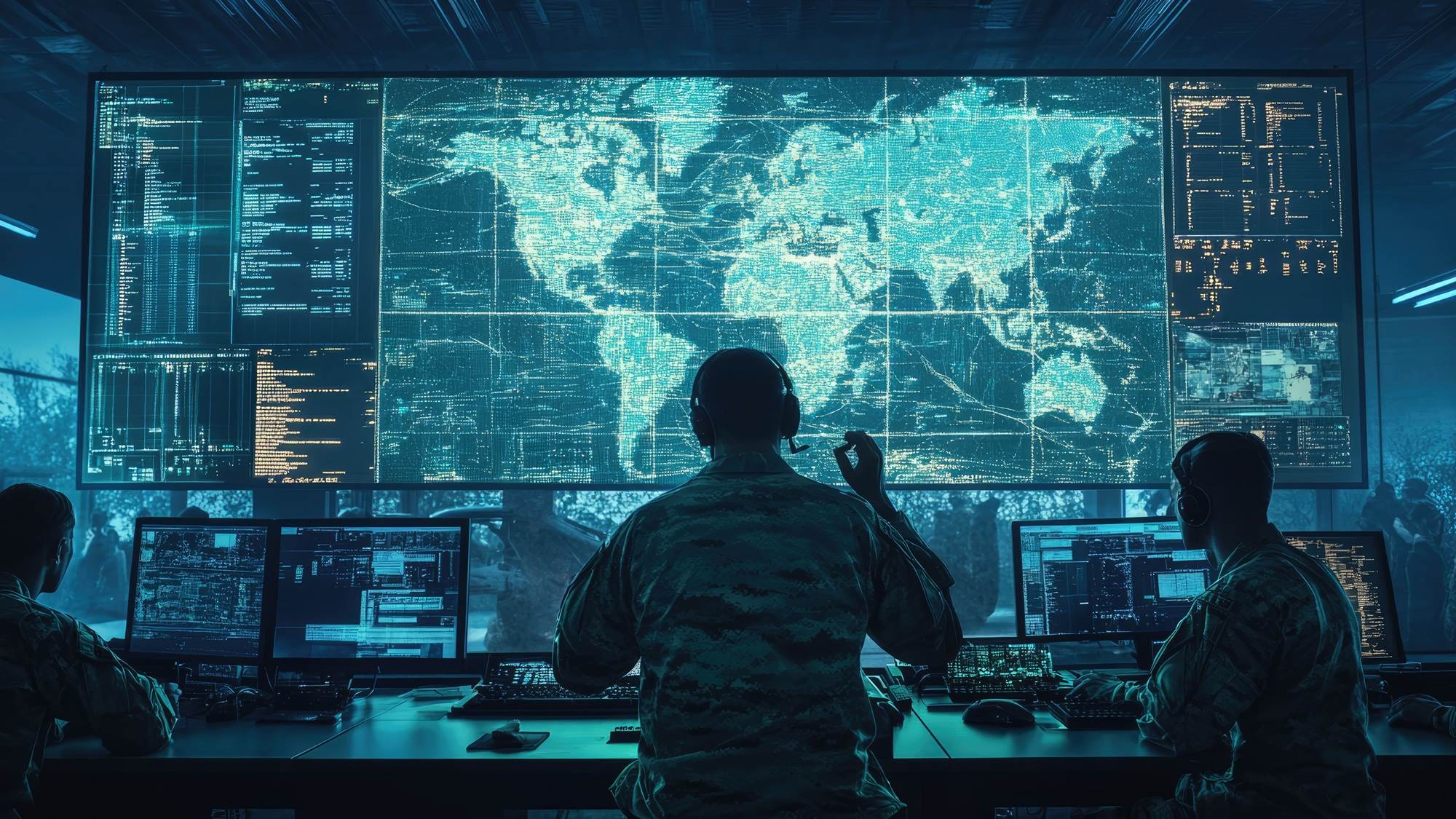 Illustration of a war room