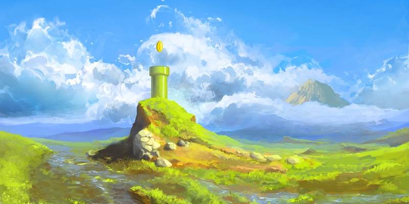 Super Mario landscape.